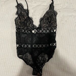Victoria’s Secret Black Lace Teddy Bodysuit